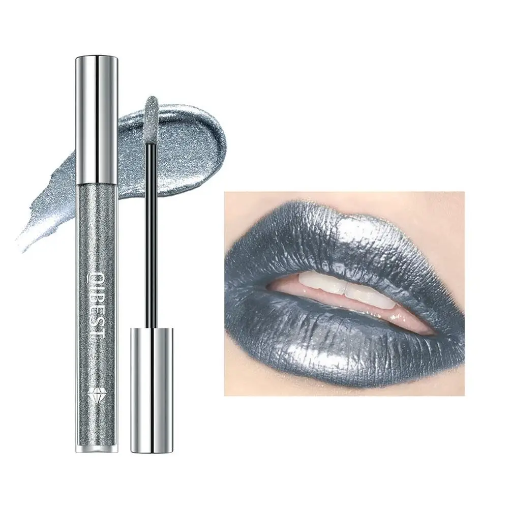  Diamond Liquid Lipstick Lip Tint Diamond Eye Oisturizing Dual-use Sparkling Long-Lasting Shadow Gray Makeup Makeup Z7W8