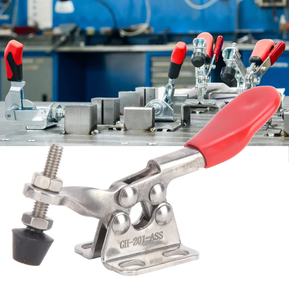 Toggle Clamp 304 Stainless Steel Quick Welding Fixture Hand Tool 27KG GH-201-ASS Toggle Clamp Quick Release Clamp Hand Tool