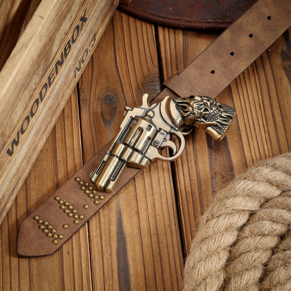 حزام PU على الطراز الغربي للجنسين مع أبازيم، طراز بوهيمي، كاجوال ورجعي، مناسب للارتداء اليومي عند الخروج