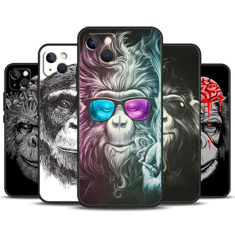 Amazing Monkey Chimpanzee Case For iPhone 14 13 11 12 16 15 Pro Max 12 13 Mini X XR XS MAX 7 8 14 16 15 Plus Back Cover