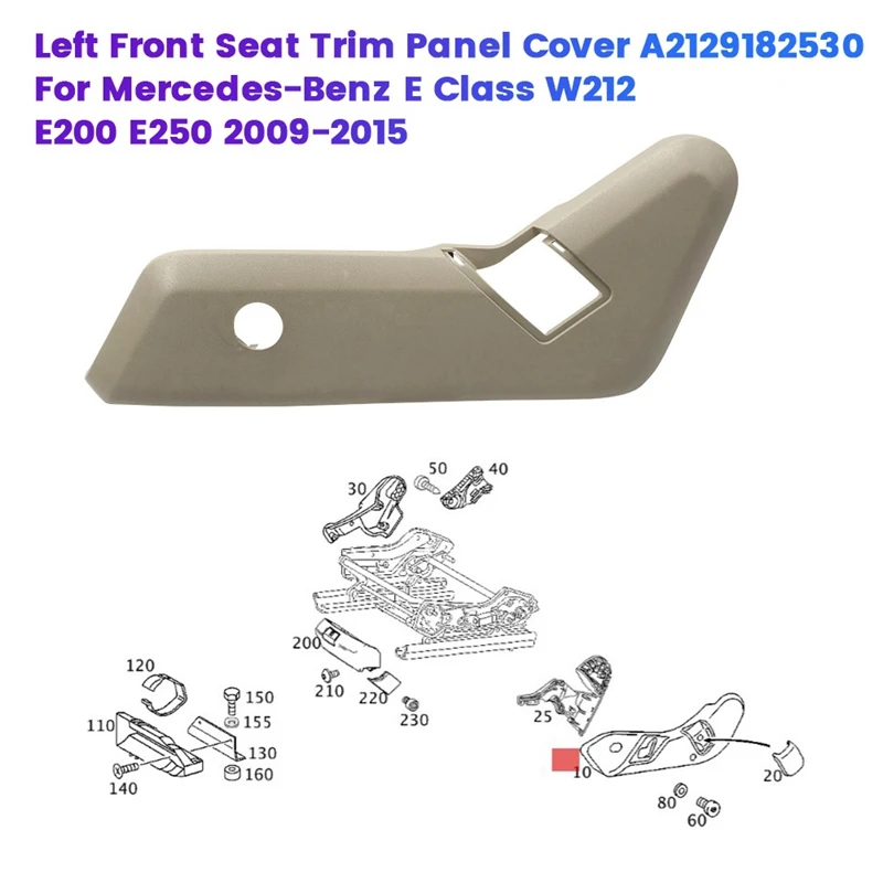 

Left Front Seat Trim Panel Cover A2129182530 For Mercedes E G CLS-Class W212 E200 E250 G500 CLS220 LHD Seat Outer Guard