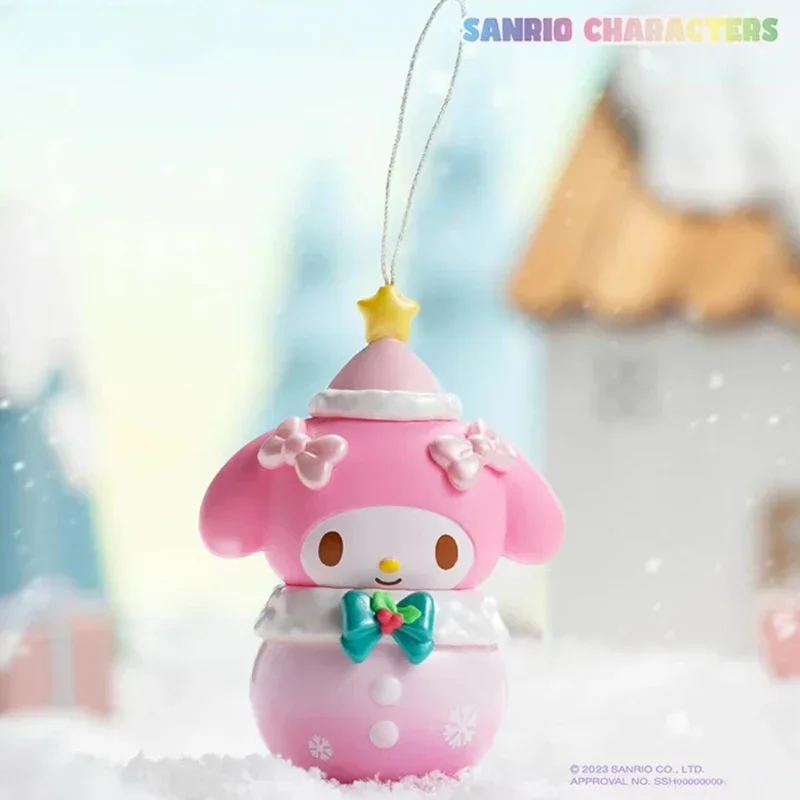 MINISO Sanrio Personagens Inverno Water Sound Bell Série, Pingente Cego Box, Kuromi My Melody Cinnamoroll Presente de Aniversário Pachacco