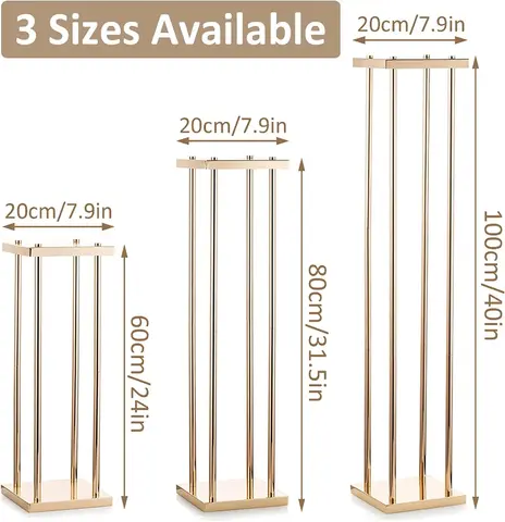 10pcs Vase Gold Column Stand Metal Waypoint Wedding Centerpiece Flower Stand for Event Party Home Decoration