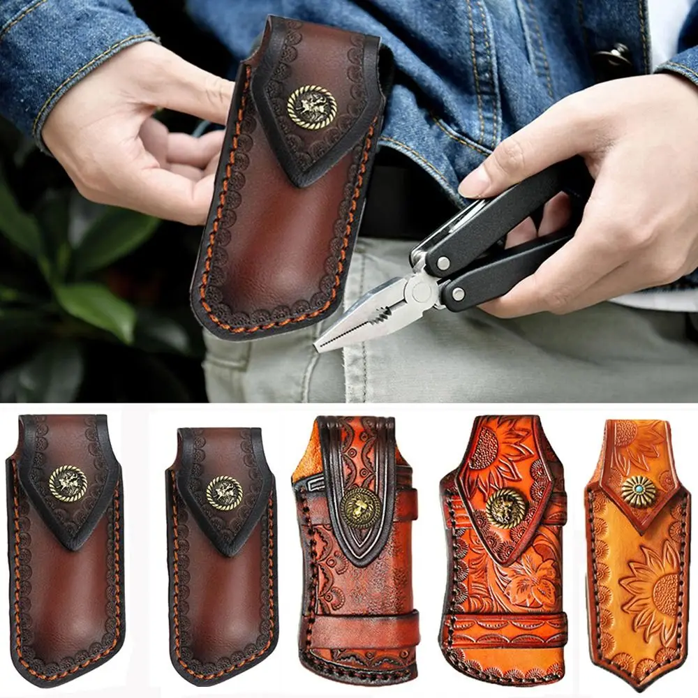 Outdoor Straight Knife Sheath Genuine Leather Knife Scabbard Case Knife Shell Small Straight Knife Sheath Protective Cover