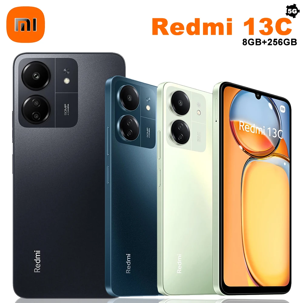 Brand New XIAOMI Redmi 13C NFC Fashion Smart 5G Mobile Phone 50MP Rear Camera 5MP Front Camera 8GB+256GB Memory 6.74-inch 90Hz