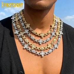 Iced Out Cross Infinity Necklace for Men Women Iced Out Bling Silver Color Cubic Zirconia Lucky Eye Charm Hip Hop Jewelry