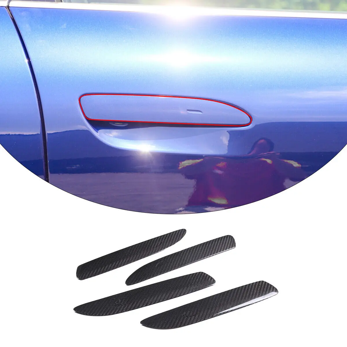 

Real Carbon Fiber Exterior Door Handle Decorative Cover Trims Car Accessories For Porsche Taycan 2019-2022