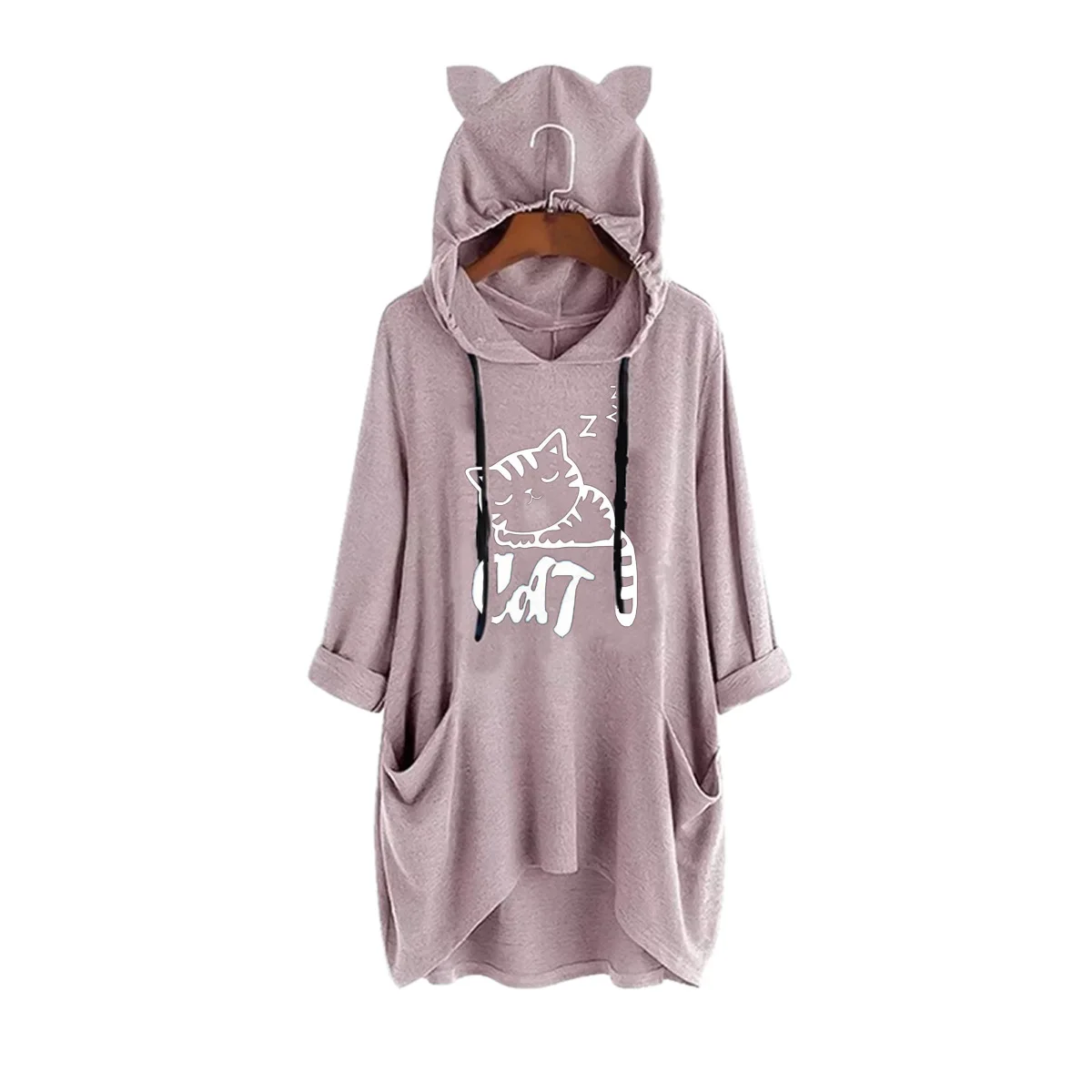 New irregular hooded loose long sleeved plus size hoodie, suitable for both men and women