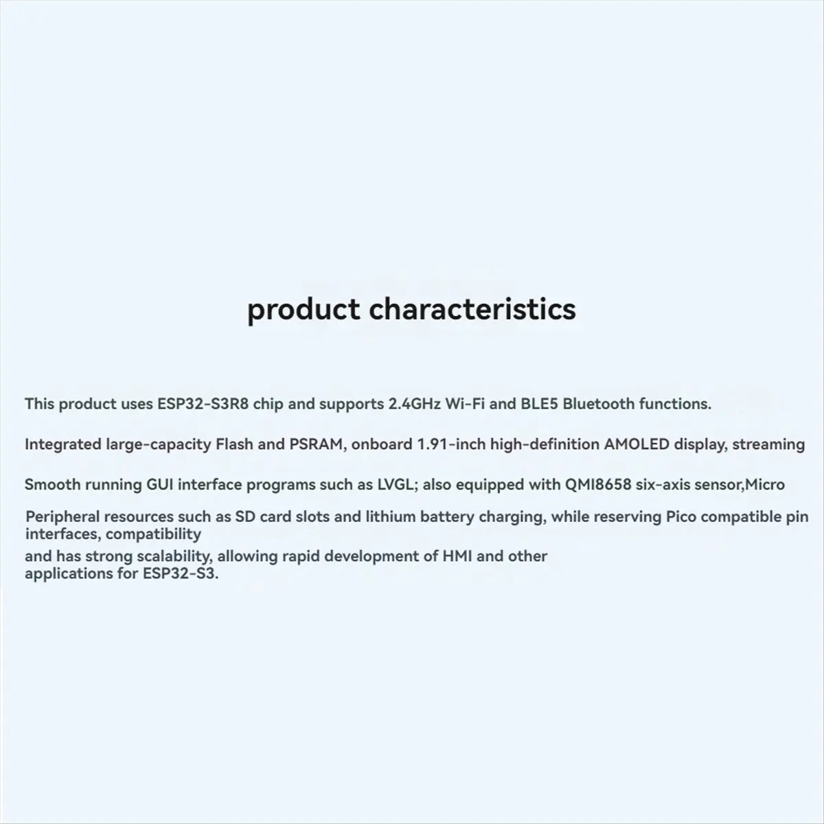 

(ABDH) ESP32-S3 AMOLED 1.91 Inch Display Development Board Dual-Core Supports 2.4GHz Wi-Fi Bluetooth Development Board