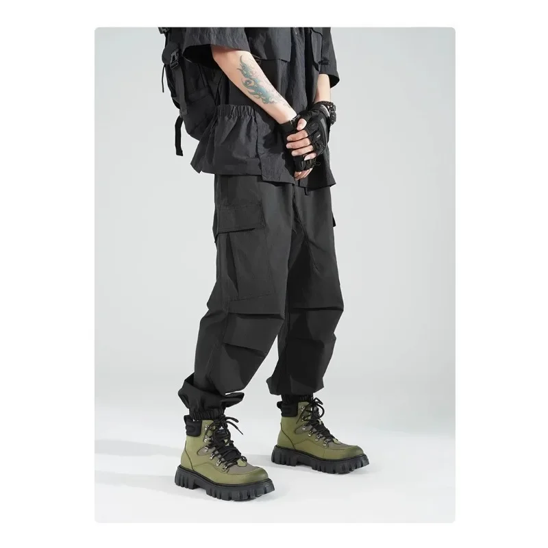 Men's Cargo Pants Loose Wide Legs Comfortable and Breathable, Outdoor Casual, Wearable, Running, Cycling, Multi-pocket