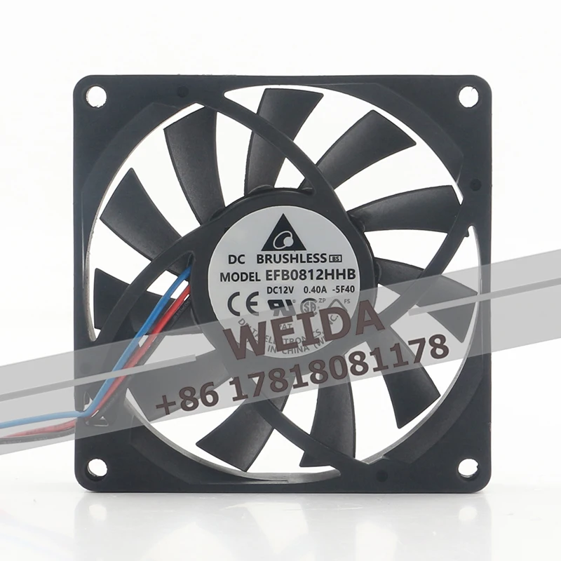 Delta Cooling Fan 12V 0.40A AC EC 80X80X15MM Ball High air Volume Thin PWM Speed Regulation EFB0812HHB-5F40