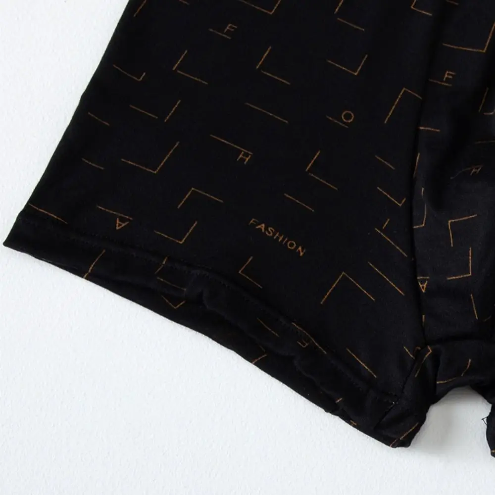 

4Pcs Stripe Letter Men's Flat Panties Mid Waist Seamless Simple Boxers Shorts Underpants Large Size Underwear for Men Male/Boys