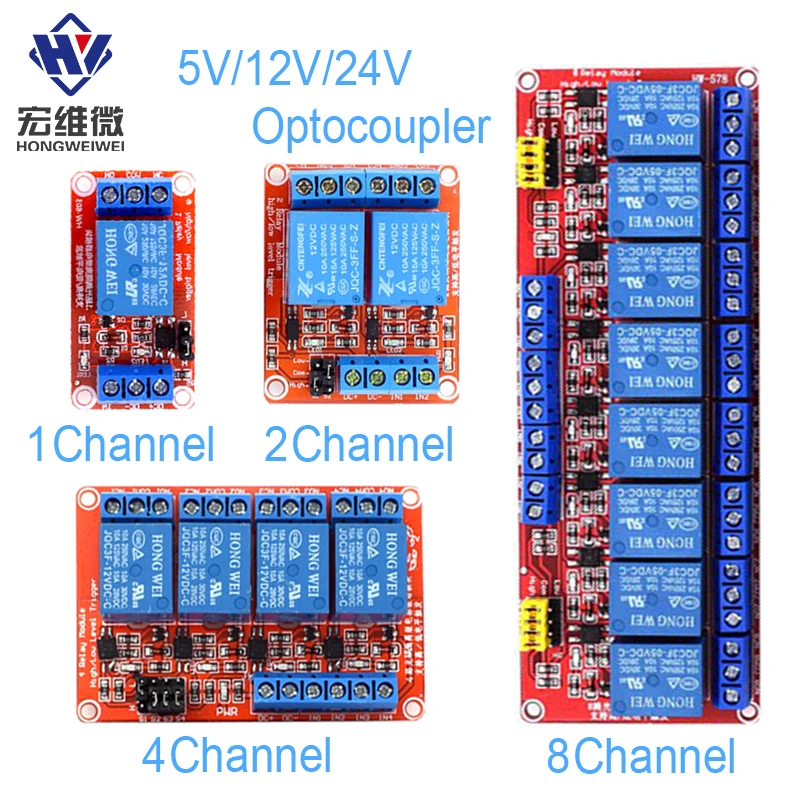 With Optocoupler Isolation Output High/Low Level Trigger Relay Module 1/2/4/8 Channel 5V12V24V Home Intelligent Control Module