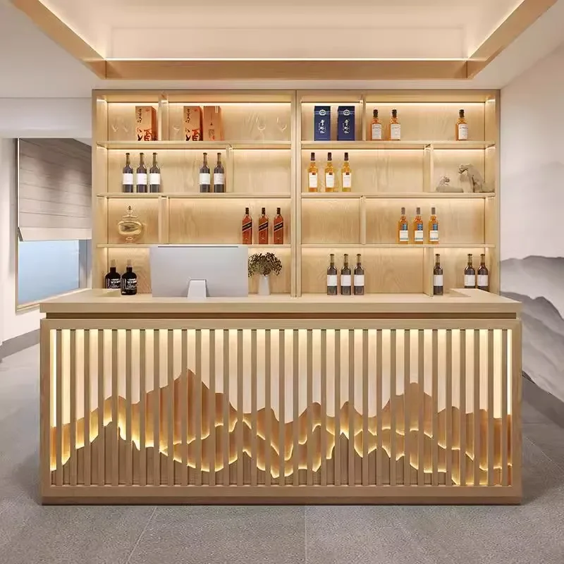 for Commercial Retro Chinese Style Checkout Counter Tea Room Bar Reception Desk Catering Front Desk Foot Therapy Ear Shop