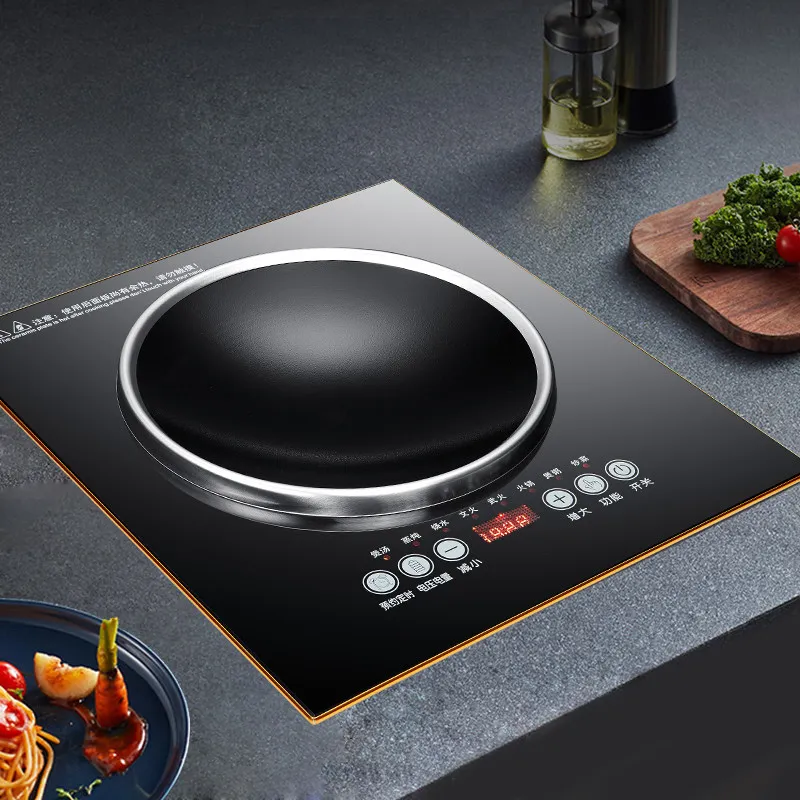 5000W High Power Concave Induction Cooker Single Burner Built - in Electric Stove Large Panel for High Heat Stir - Fry