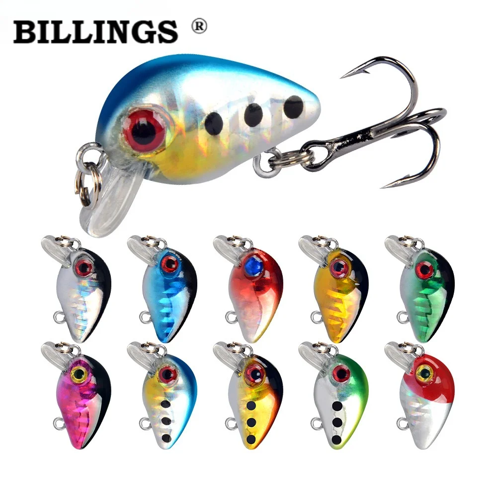 BILLINGS 1 Stück Sinkender Mini-Laser-Köderhaken Bionischer Köder 2,6 cm/2,1 g 3D Künstlicher Köder Mini Chubby Köder Angelzubehör