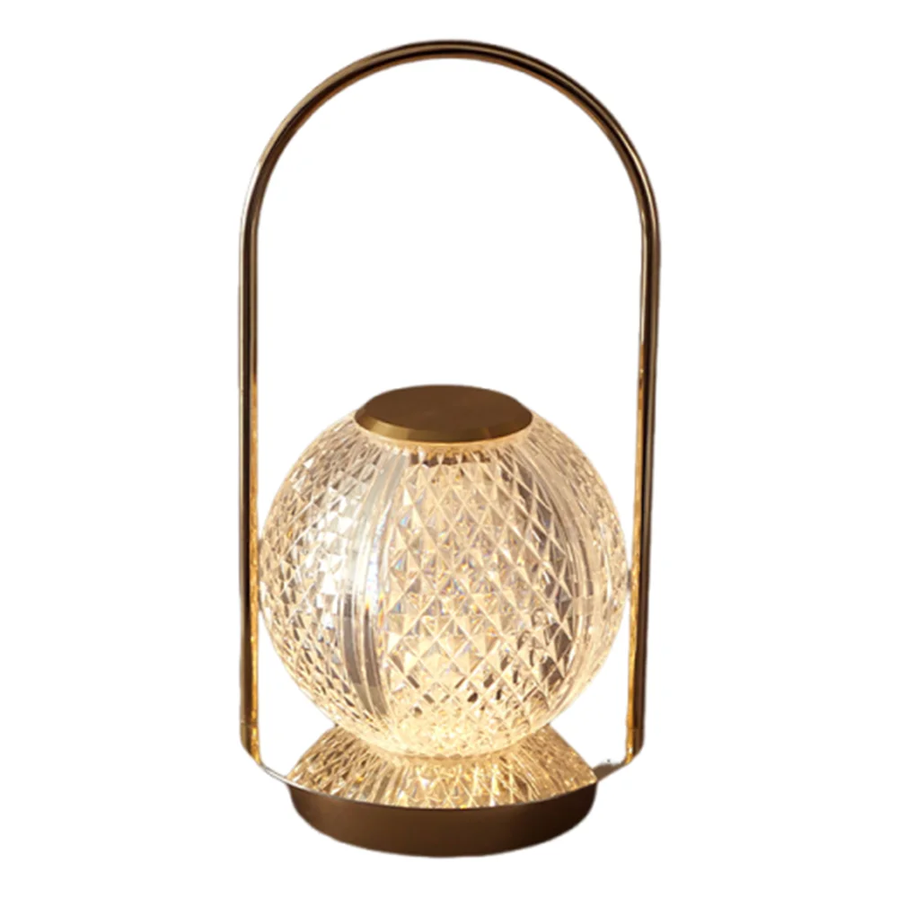 

Скандинавская металлическая настольная лампа с регулируемой яркостью, сенсорное управление, светодиодная атмосферная лампа, 3 цвета света, перезаряжаемая через USB кристаллическая настольная лампа, барная стойка