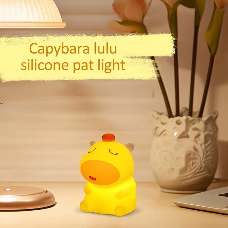 

Capybara Light USB Silicone Cute Animal Night Light Living Room Decoration For Girls Kids School Offices Dorms Bedrooms