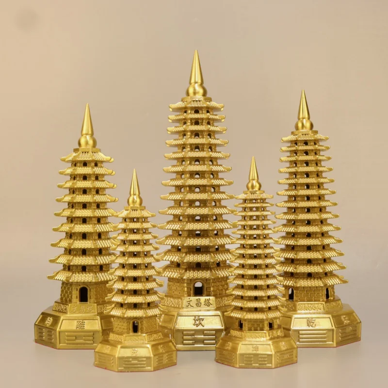 

2024 New Brass Die-Casting Wenchang Tower Decoration Gossip Wenchang Tower Nine Layers Thirteen Layers Home Crafts Wholesale