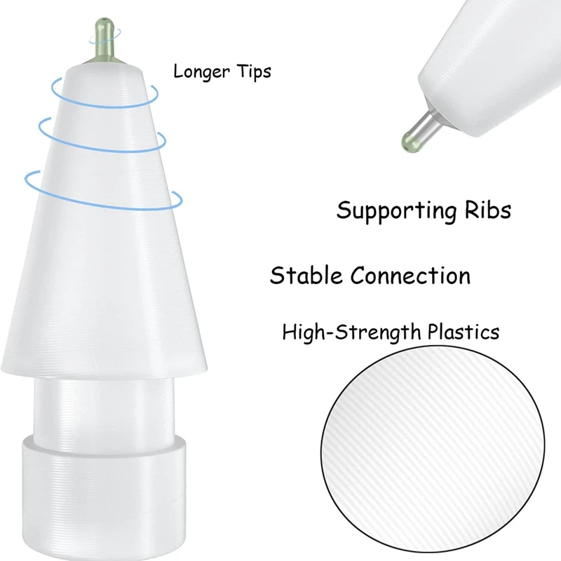 2 bloco lápis dicas para apple lápis 1st gen e 2nd gen/ipad pro lápis, 1mm nenhum desgastar ponto fino controle preciso nibs