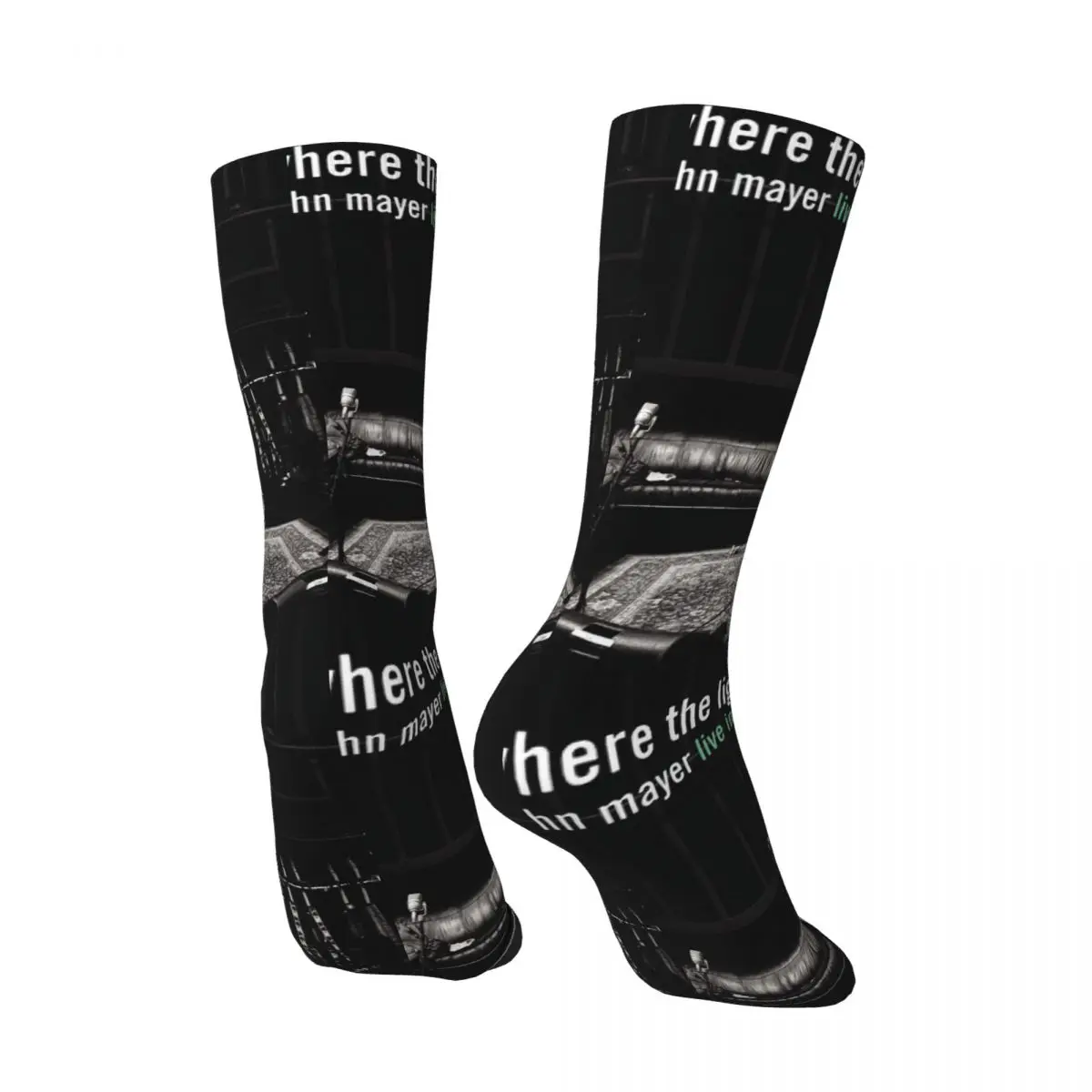 Hip Hop Retro, wo das Licht verrückt Männer Kompression socken Unisex J-John Mayer Sänger Harajuku Muster gedruckt lustige Neuheit