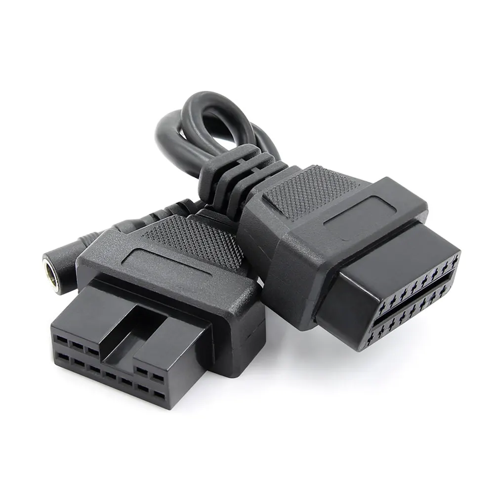 لميتسوبيشي obd2 التشخيص كابلات الموصلات محول 12pin إلى 16pin obdii تمديد كابل obd 2 سيارة الماسح الضوئي السيارات أداة أنثى