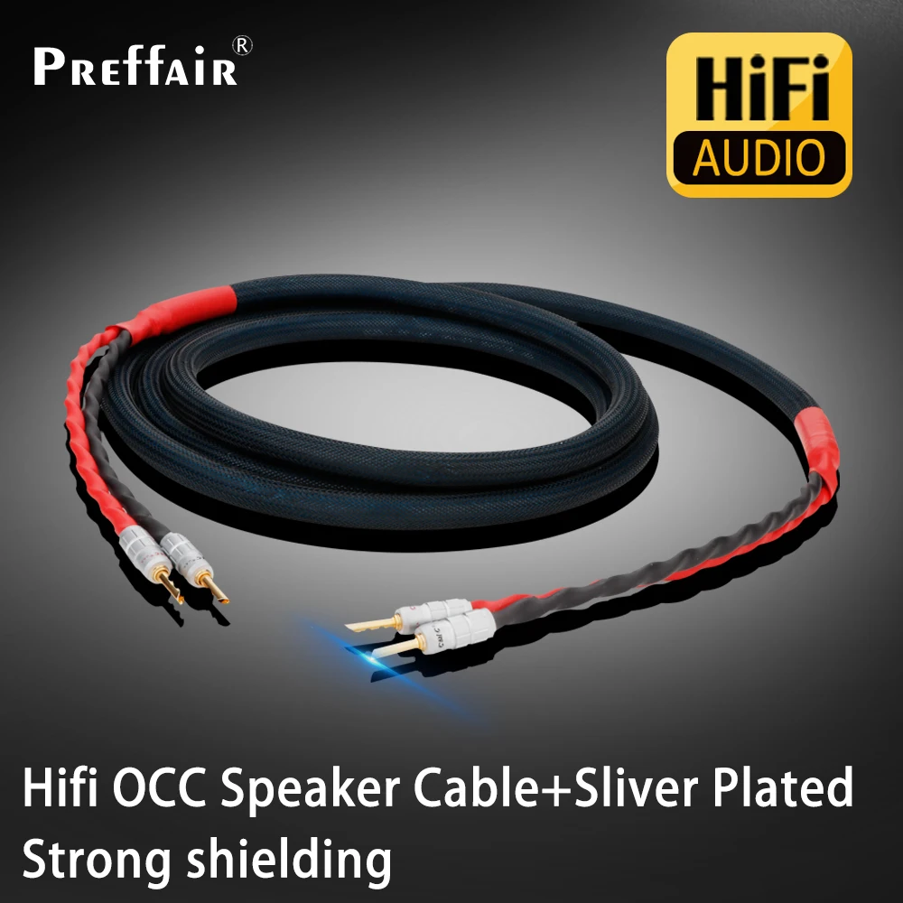 1 Pair L301 6N OCC silver-plate Hifi Audio speaker Cable CMC Gold Plated banana plug stereo speaker cable Amplifier Home Cinema