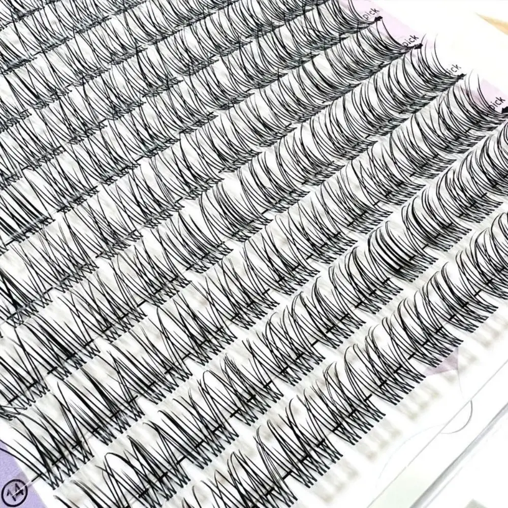 Pojedyncze kępki samoprzylepnych, naturalnych, sztucznych rzęs do przedłużania, rzęsy 3D, puszyste rzęsy do graftingu.