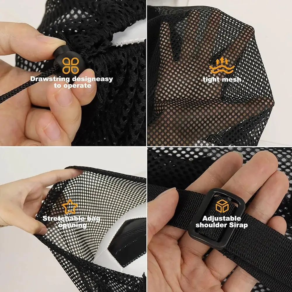 Mochila con cordón, bolsa de malla, bolsas de almacenamiento portátiles para fútbol y baloncesto, juguetes de viaje deportivos, bolsas de natación, bolsillo para compras de supermercado