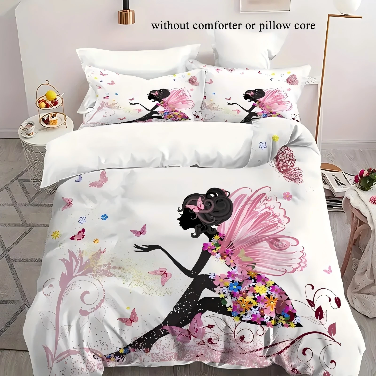 

Butterfly Fairy 3D Printed Quilt Cover Sets Cute Elegant Gorgeous Simple Duvet Cover Pillowcases Soft Home Textiles Bedding Set