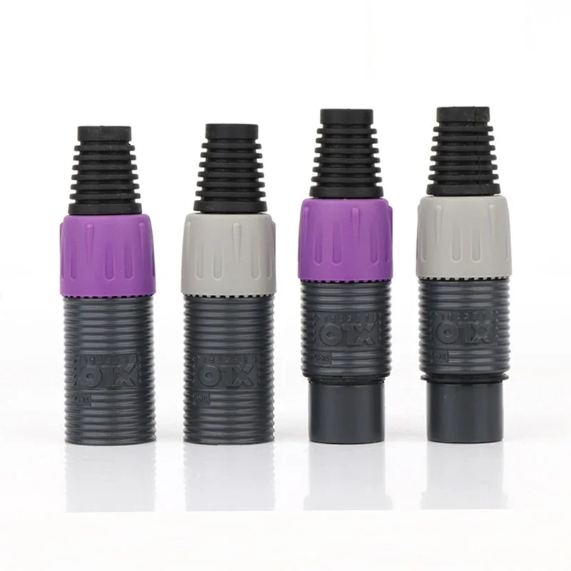 Conector de Cable de Audio HiFi, 4 piezas, chapado en oro, 3 pines, XLR