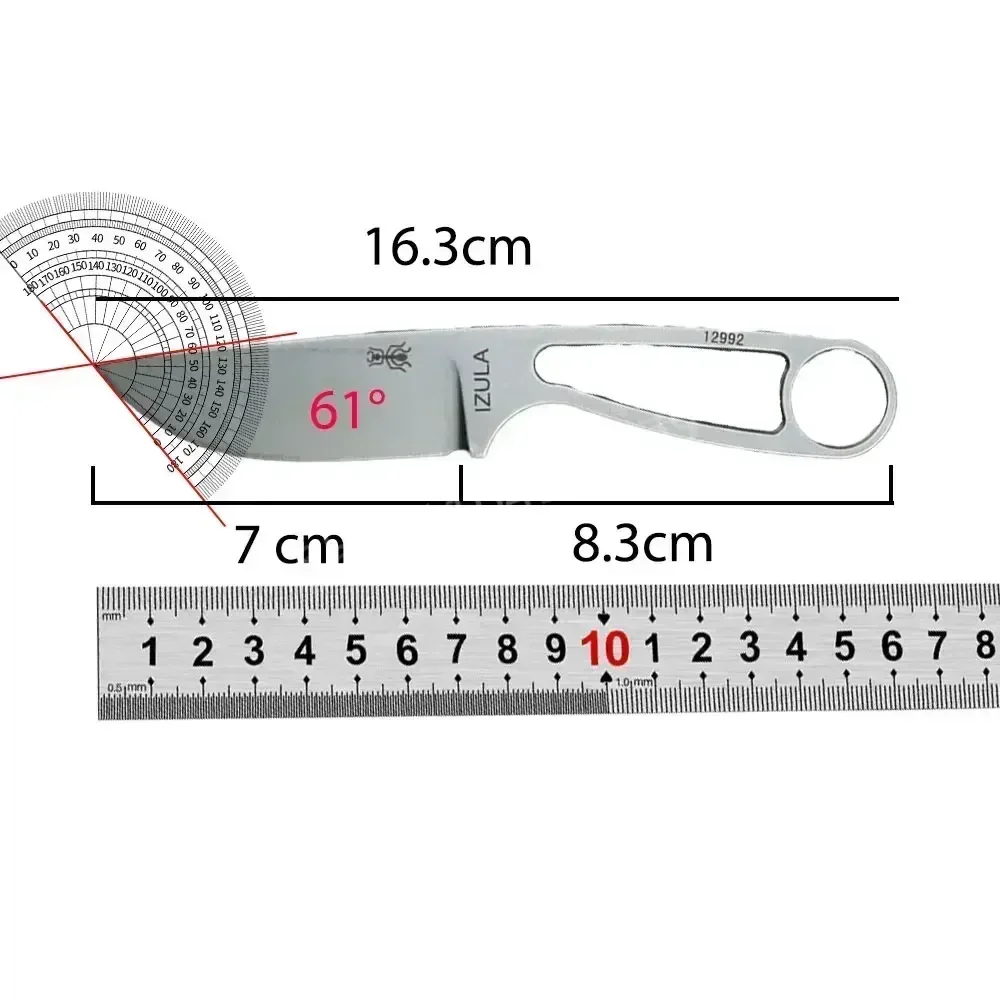 Ant Fixed Blade Knife D2 Blade Sharp Camping Hunting Survival Knife EDC Tool Portable Outdoor Rescue Tactical Pocket Knife