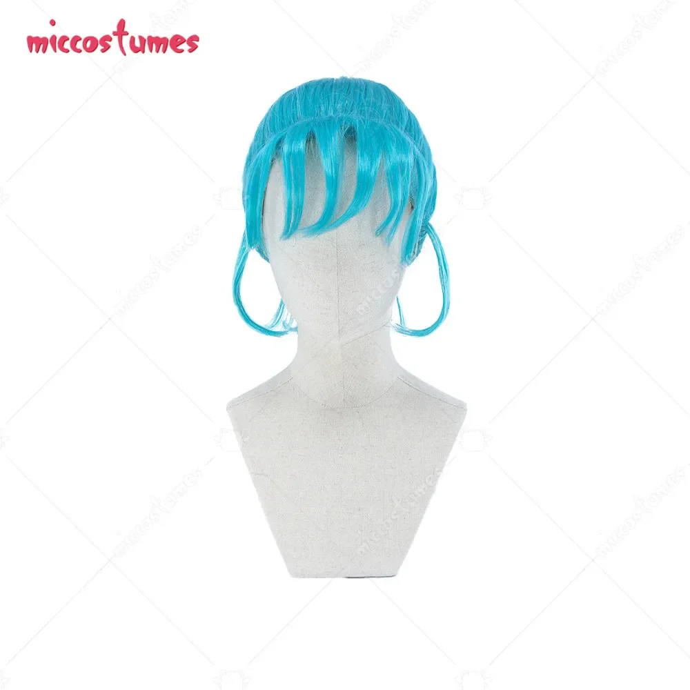 Micfigurinos Anime Cosplay peruca azul para mulheres