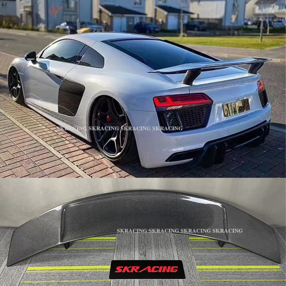 Fits For Audi R8 V10 2016-2018 V Style Carbon Fiber Rear Wing Trunk Spoiler wing