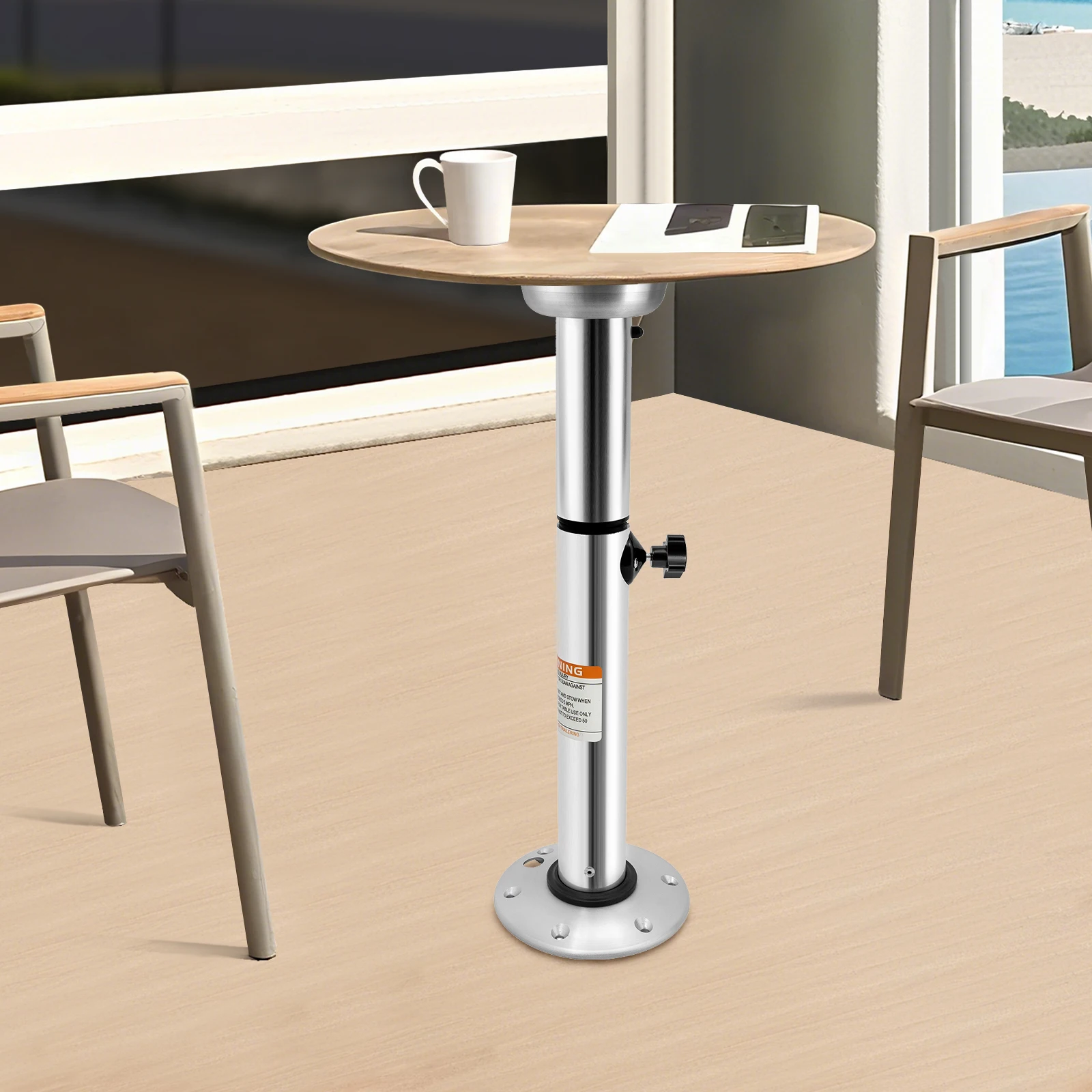 

22-28 Inch Adjustable Height Leg, Marine RV Table Pedestal Stand Base, Caravan Motorhome Boat Table Mount Hardware for Camping