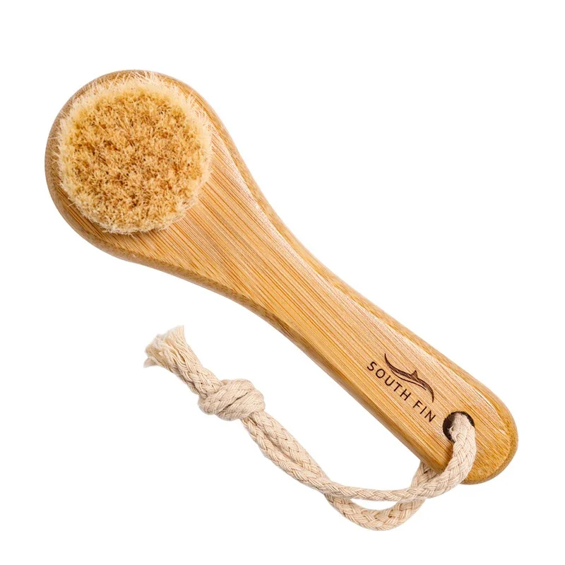 1pc Natural Face Brush Bristles Exfoliating Face Brushes Wooden Woman Man Skin Care Dry Body Brush Massager Scrubber Tools