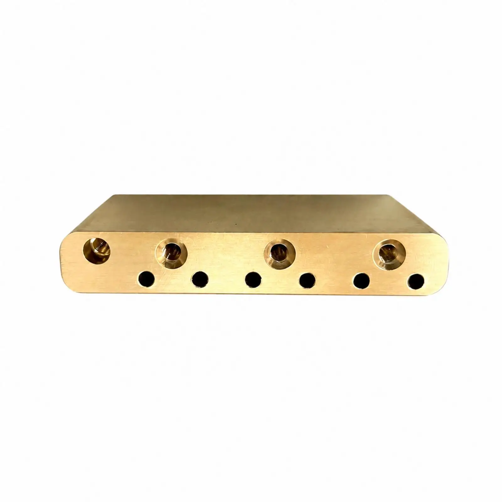 Brushed Matte Brass Guitar Bridge Base Industrial Bridge Component for Electric Guitar Tonal Enhancement