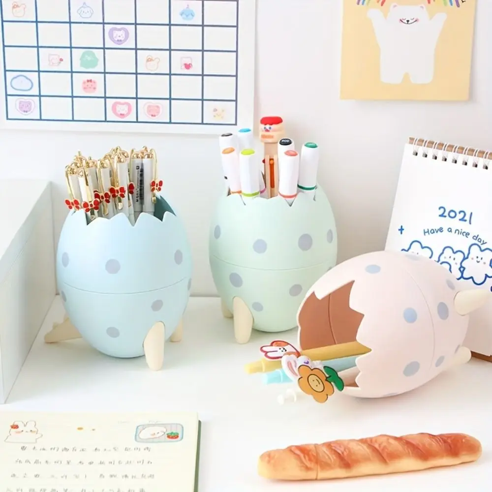

Lovely Pencil Case Egg Shape Creative Pen Holder Large Capacity Plastic Stationery Storage Box Kids Boys Girls