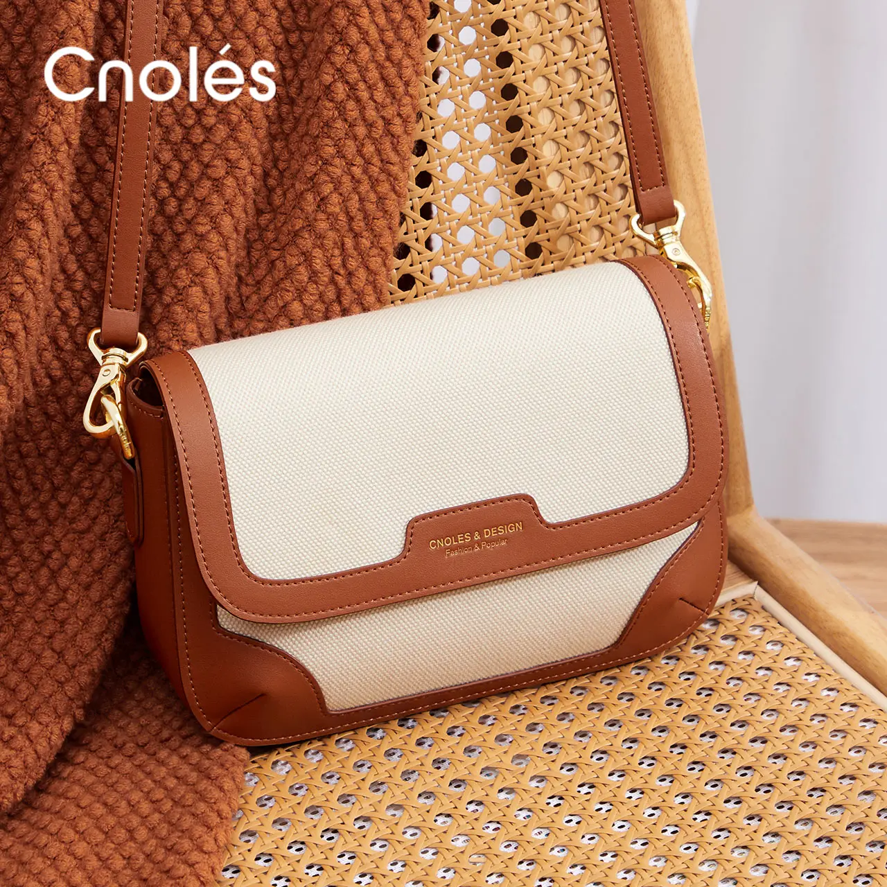 Cnoles Merk Retro Crossbody Tas Voor Vrouwen Kleine Vierkante Tas Dame Messenger Bags Luxe Designer Schoudertas