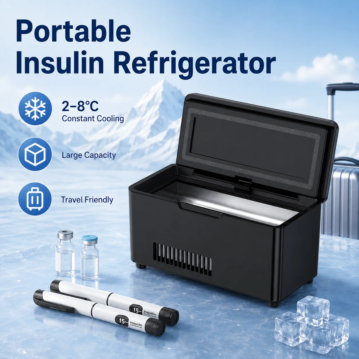 Mini Insulin Refrigerator Portable Drug Refrigerator Serum And Interferon Storage Box Suitable For Use In Cars Travel Outdoor