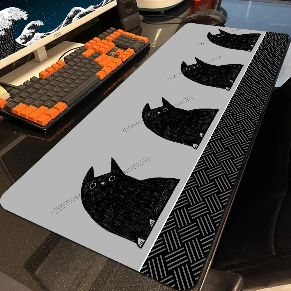 

Kawaii Black Cat NEW Design XXL size Anti-slip soft Non-slip Durable Mousepad PC Gamer Computer Games Expansion pad table mat