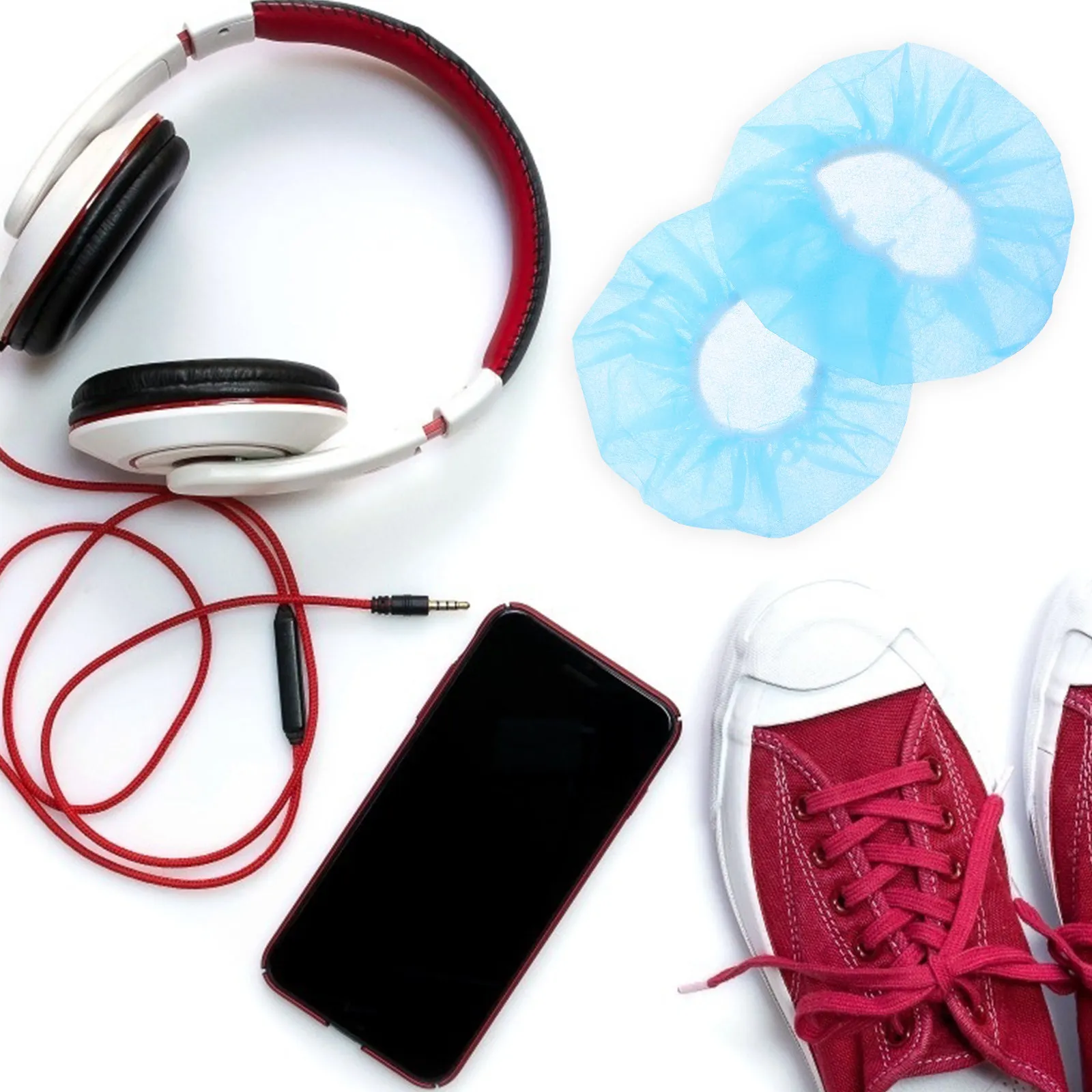 100Pcs Disposable Headset Ear Covers Premium Comfortable Sanitary Headphone Cover for Computer Lab Gym Shared Equipment Use