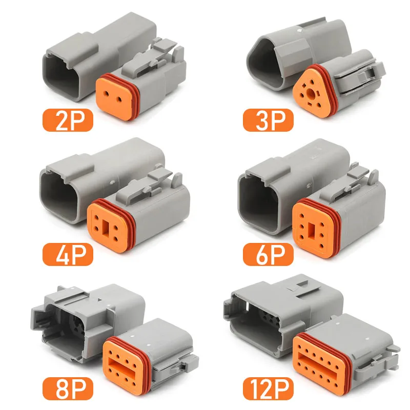 Waterproof DT Connector Plug Kit DT06-2S/DT04-2P 3P 4P 6P 8P 12P Male Female Automotive Plug Socket Deutsch Connector