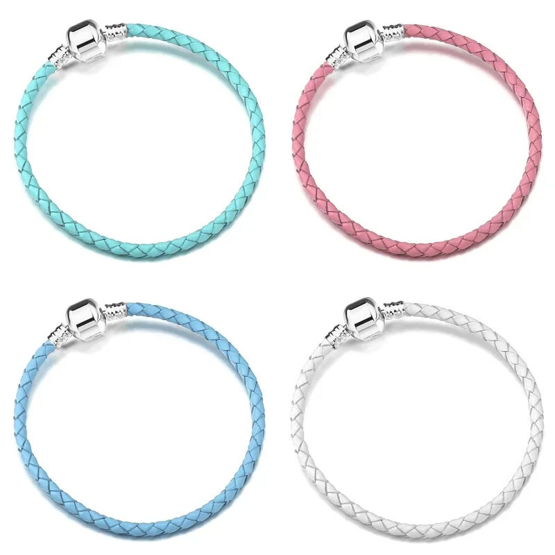 New Models 3mm Charms Leather Rope Light Luxury Bracelet Basic Chain Fit Origina Pandora DIY Popular Jewelry Festival Gift