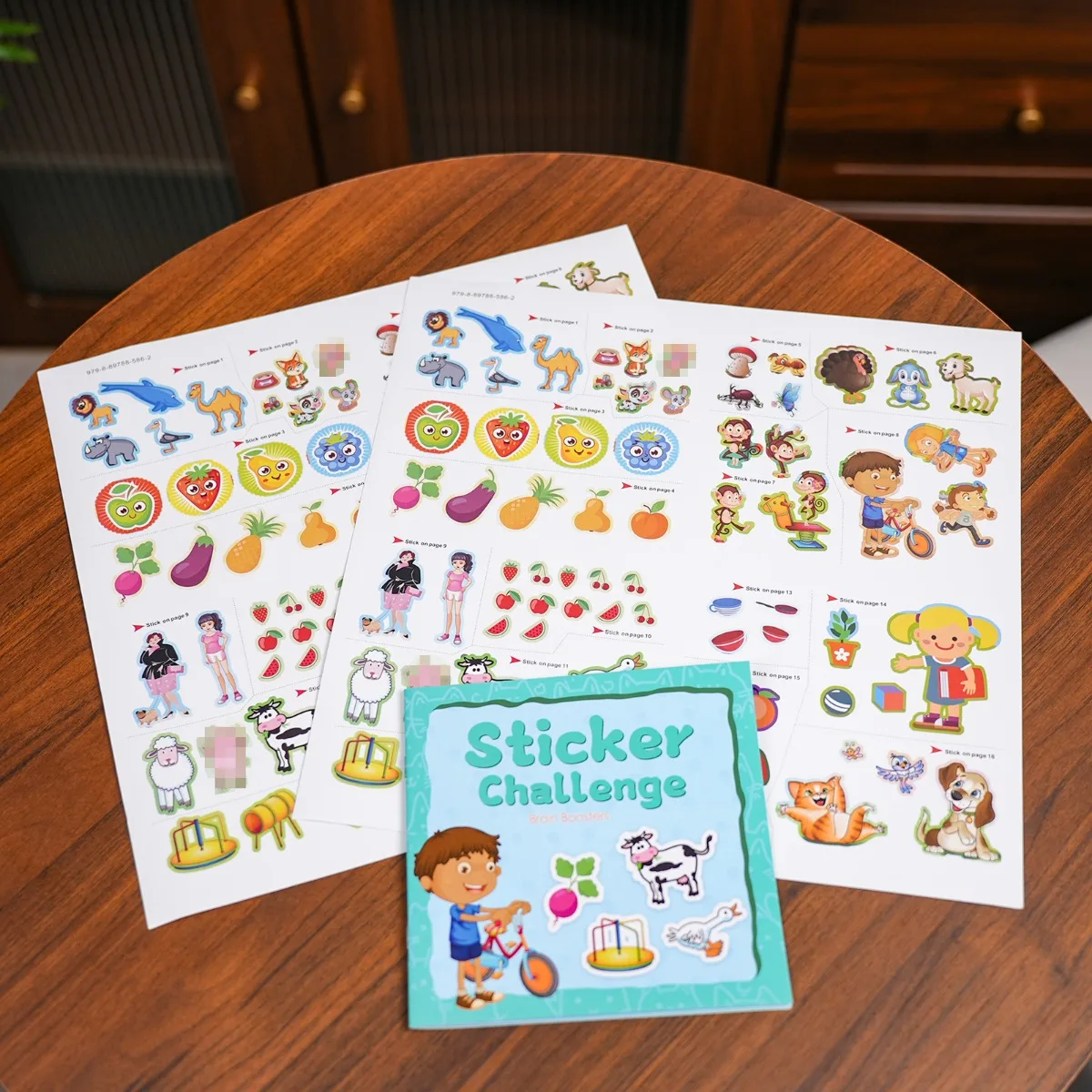 Intelligence Development Set, Moving Paper Crafts Sticker + Activity Book Combo, Fun Puzzles and Activities to Boost Brain Power