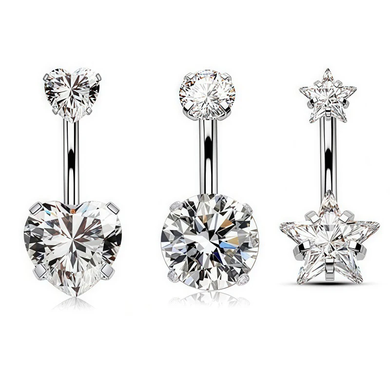 1 pieza Sexy vientre ombligo Piercing de acero inoxidable moda corazón ombligo anillo para mujeres niñas vientre Piercing anillo joyería del cuerpo.