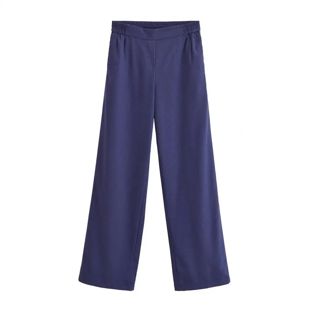 

Women Pants Stylish Women's Casual Work Pants Elastic High Waist Straight Wide Leg Trousers with Pockets for Daily Wear in Solid