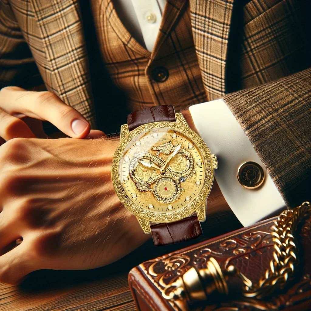 New men's watch with retro style, classic elegance,temperament,fashionable trend,novel and simple luminous calendar,quartz watch