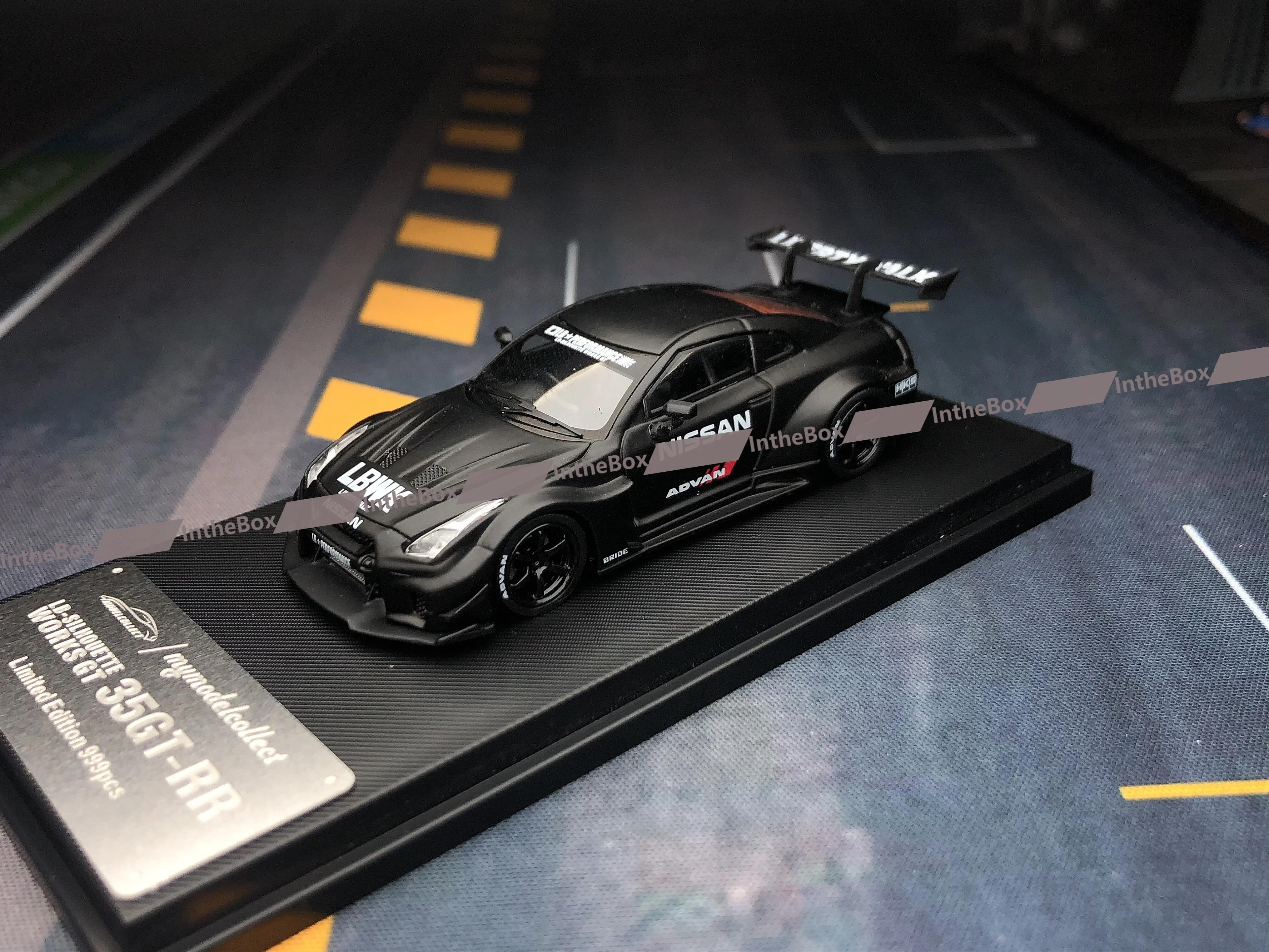 

MC 1:64 Black GTR R35 LB Monster Widebody Sports Model Diecast Metal Collection Limited