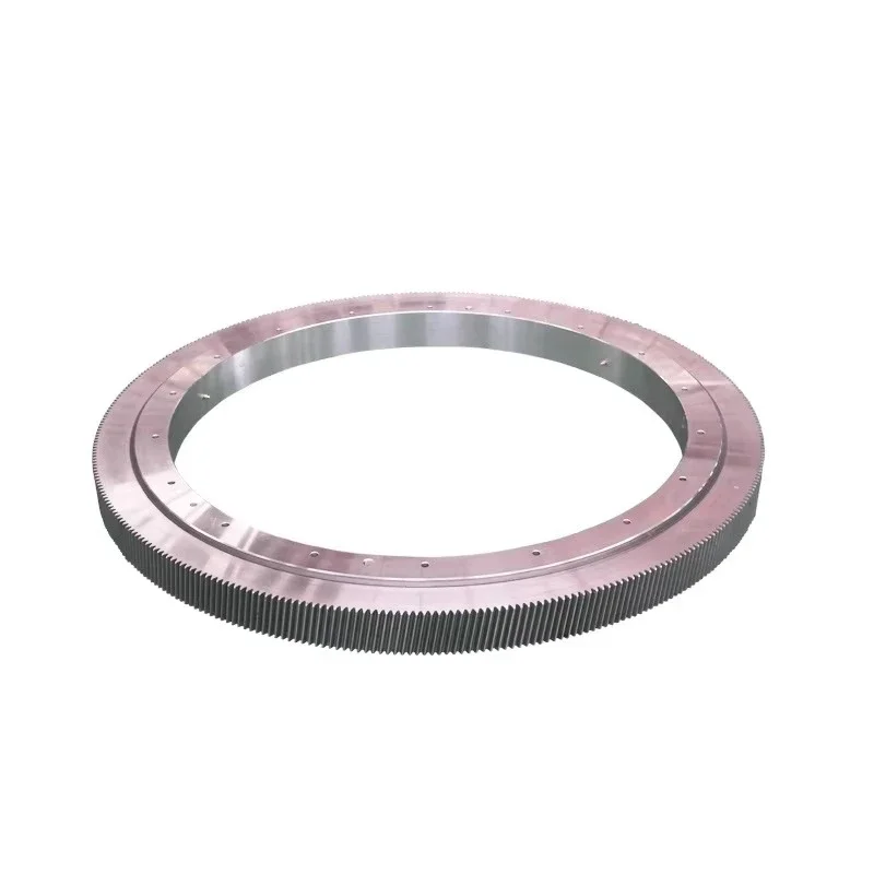 Single row four contact ball slewing bearing with external gear for construction machinery